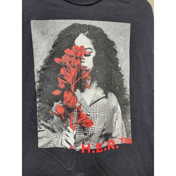 H.E.R. Black T-shirt Size XL Gabriella Wilson R&B - Picture 2 of 4